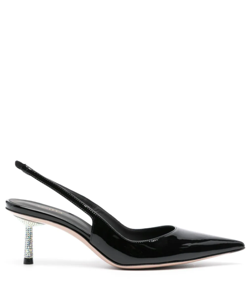 Le Silla Bella 45mm patent-finish leather slingback pumps