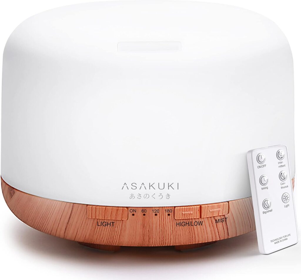 ASAKUKI 500ml Premium, Essential Oil Diffuser with Remote Control,