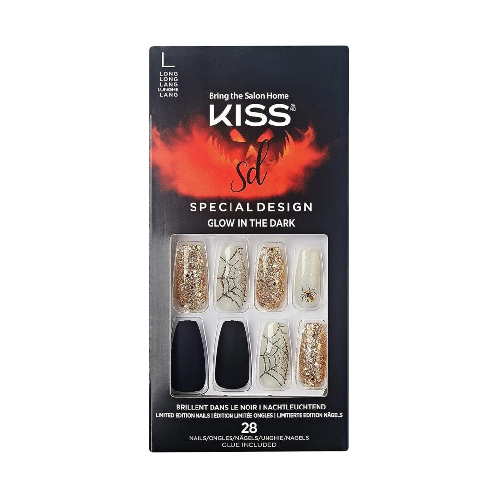 KISS Special Design Halloween Fake Nails, Glow-In-The-Dark, Style ‘Freaky Friday’