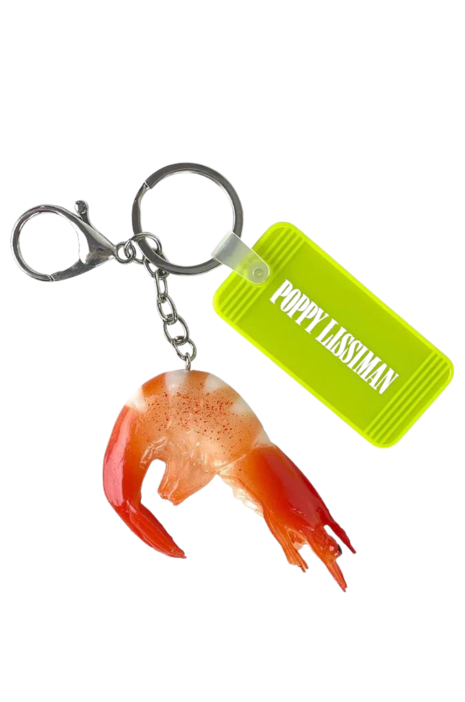 Shrimp Keychain: The Shrimp keychain features a realistic prawn and a PL logo tab with the quote “going off like prawns in the sun.”